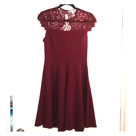 miami Dresses & Skirts - ✨2/$25✨ Maroon Fit&Flare Dress